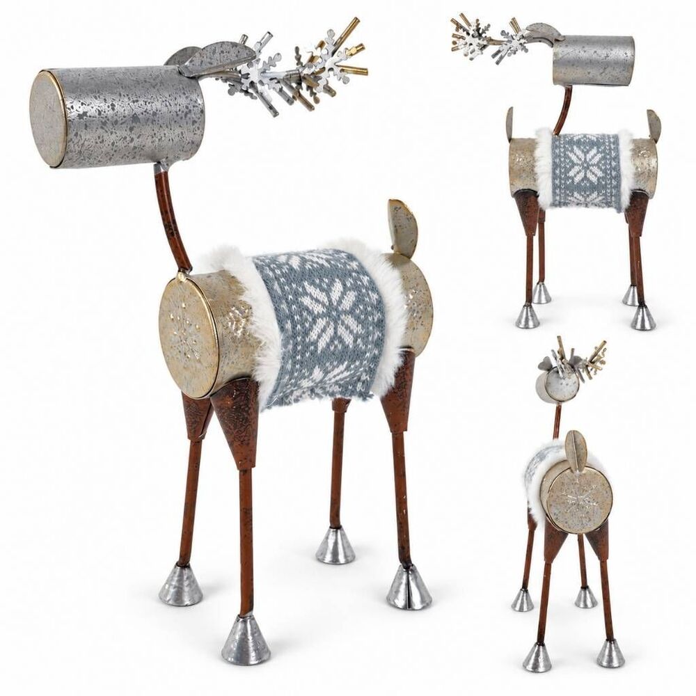 Unbranded 8in Metal Reindeer Snowflake Christmas Decor